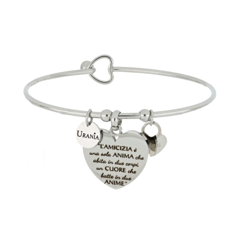 BRACCIALE "PENSIERO" CUORE CON FRASE MM 20 IN ACCIAIO