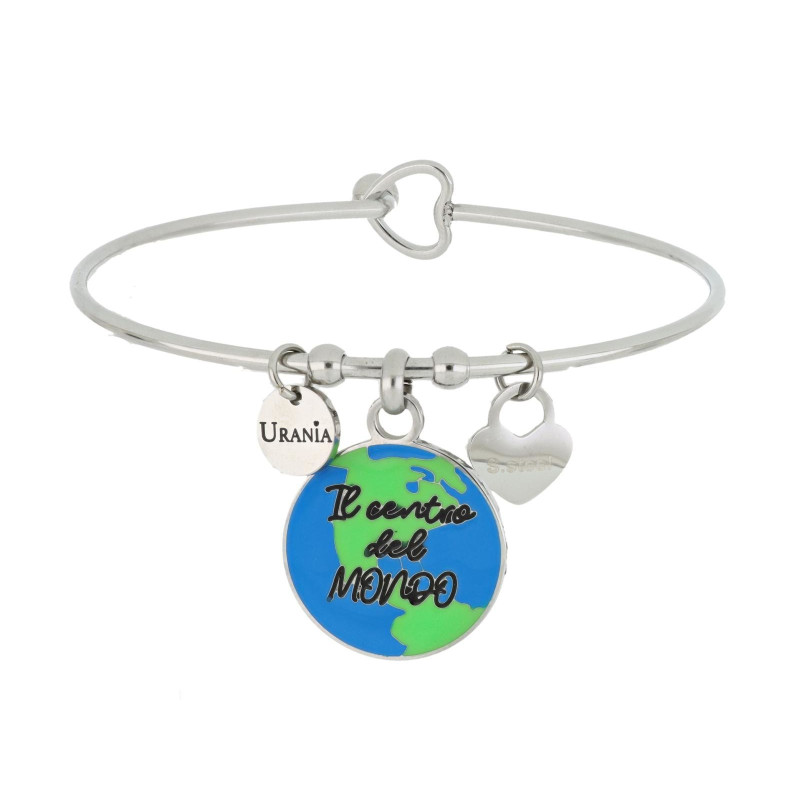BRACCIALE "PENSIERO" CON FRASE "IL CENTRO DEL MONDO" MM 20 IN AC