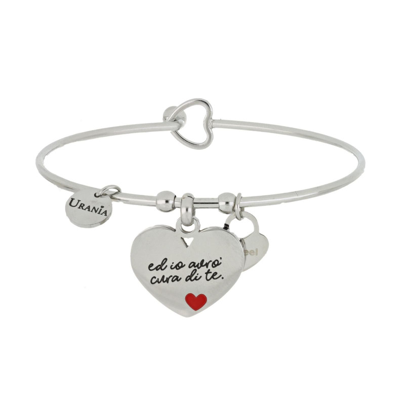 BRACCIALE "PENSIERO" CUORE CON FRASE MM 17 IN ACCIAIO