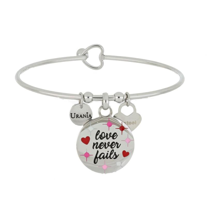 BRACCIALE "PENSIERO" TONDO CON FRASE MM 20 IN ACCIAIO