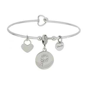 BRACCIALE PENSIERO LETTERA "P" MM 15 IN ACCIAIO