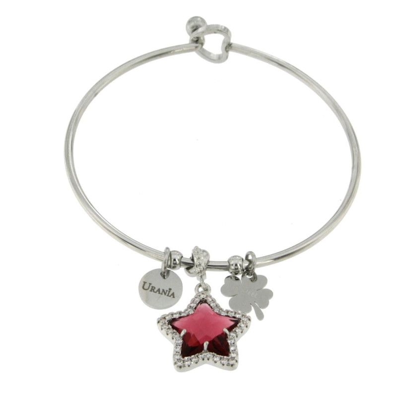 BRACCIALE "PENSIERO" IN ACCIAIO STELLA RUBINO