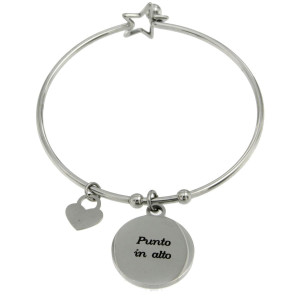 BRACCIALE "PENSIERO" IN ACCIAIO "PUNTO IN ALTO"