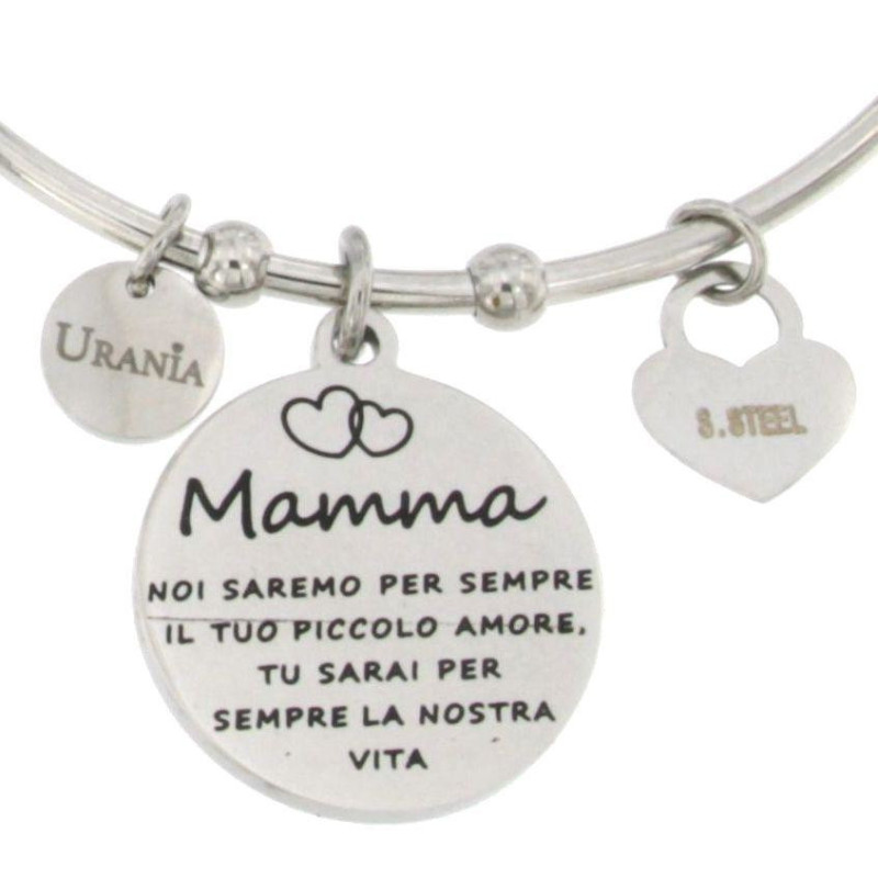 BRACCIALE "PENSIERO" IN ACCIAIO "MAMMA NOI SAREMO PER SEMPRE IL