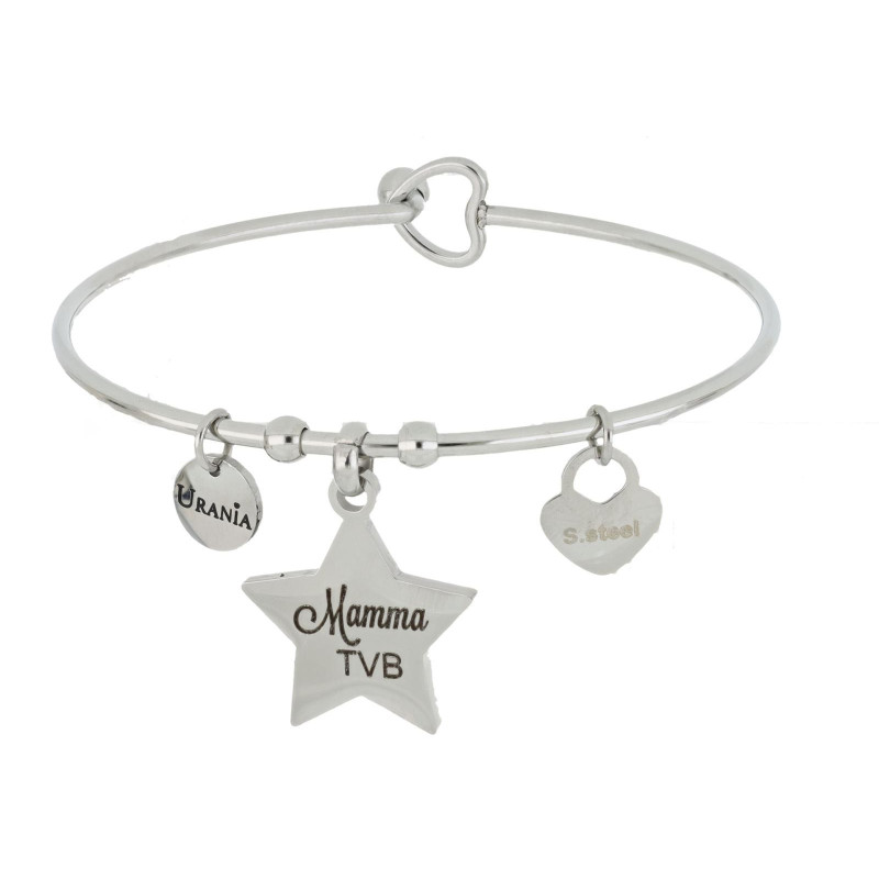 BRACCIALE "PENSIERO" IN ACCIAIO "PER IL MONDO TU SEI UNA MAMMA P