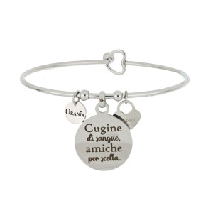 BRACCIALE "PENSIERO" TONDO CON SCRITTA MM 20 IN ACCIAIO
