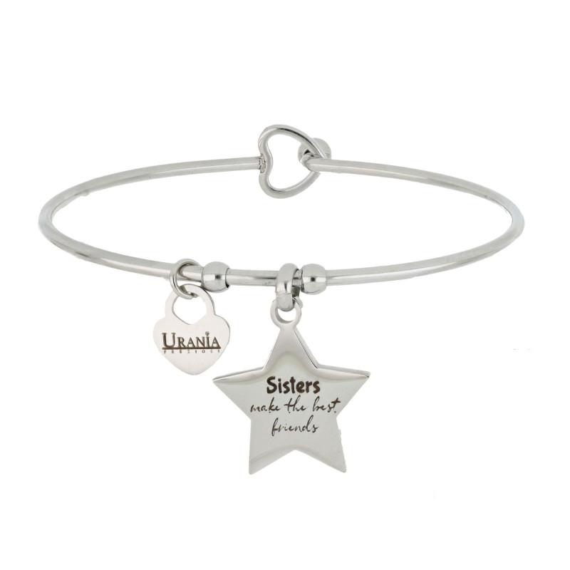 BRACCIALE "PENSIERO" IN ACCIAIO "SISTER MAKE THE BEST FRIENDS"