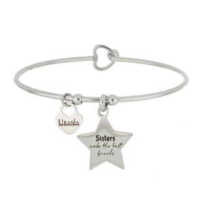 BRACCIALE "PENSIERO" IN ACCIAIO "SISTER MAKE THE BEST FRIENDS"