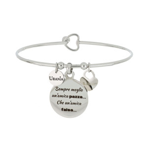 BRACCIALE "PENSIERO" CON FRASE MM 20 IN ACCIAIO