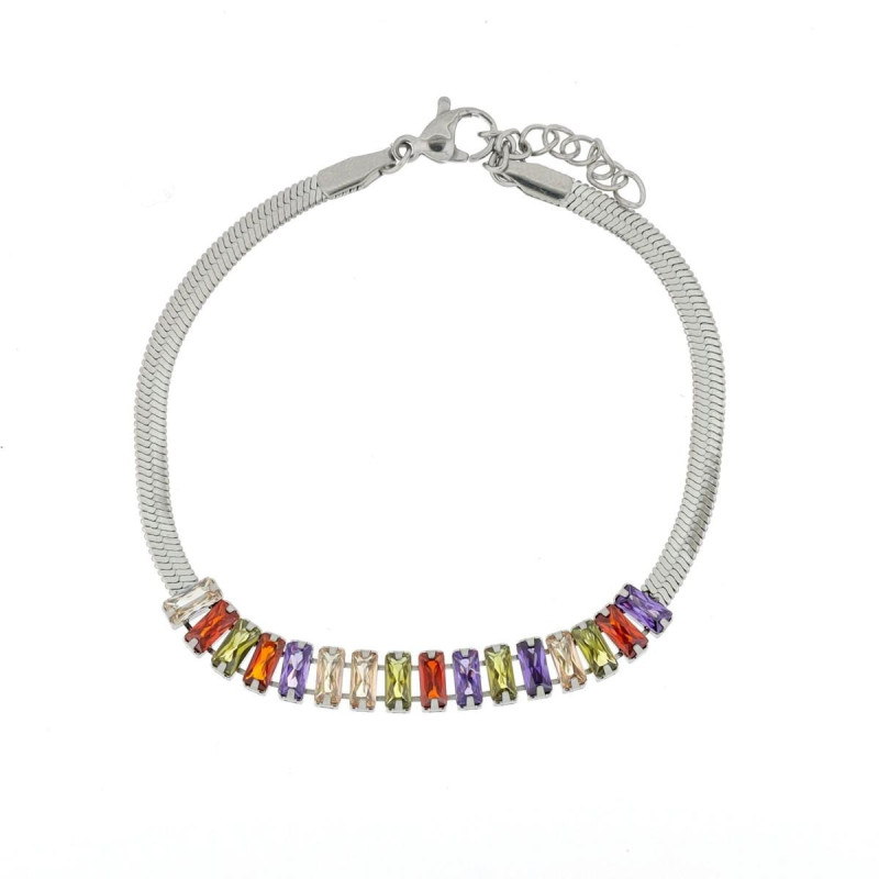 BRACCIALE KHLOE CON ZIRCONI IN ACCIAIO