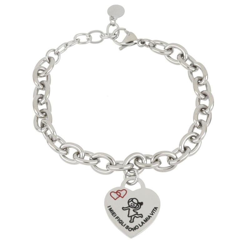 BRACCIALE NAIROBI "I MIE FIGLI SONO LA MIA VITA" MM 21 IN ACCIA