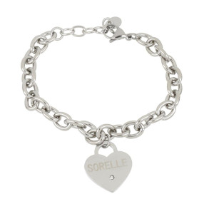 BRACCIALE NAIROBI CUORE "SORELLE" MM 20 IN ACCIAIO