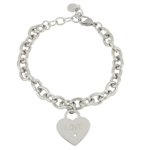 BRACCIALE NAIROBI IN ACCIAIO CUORE "LOVE"