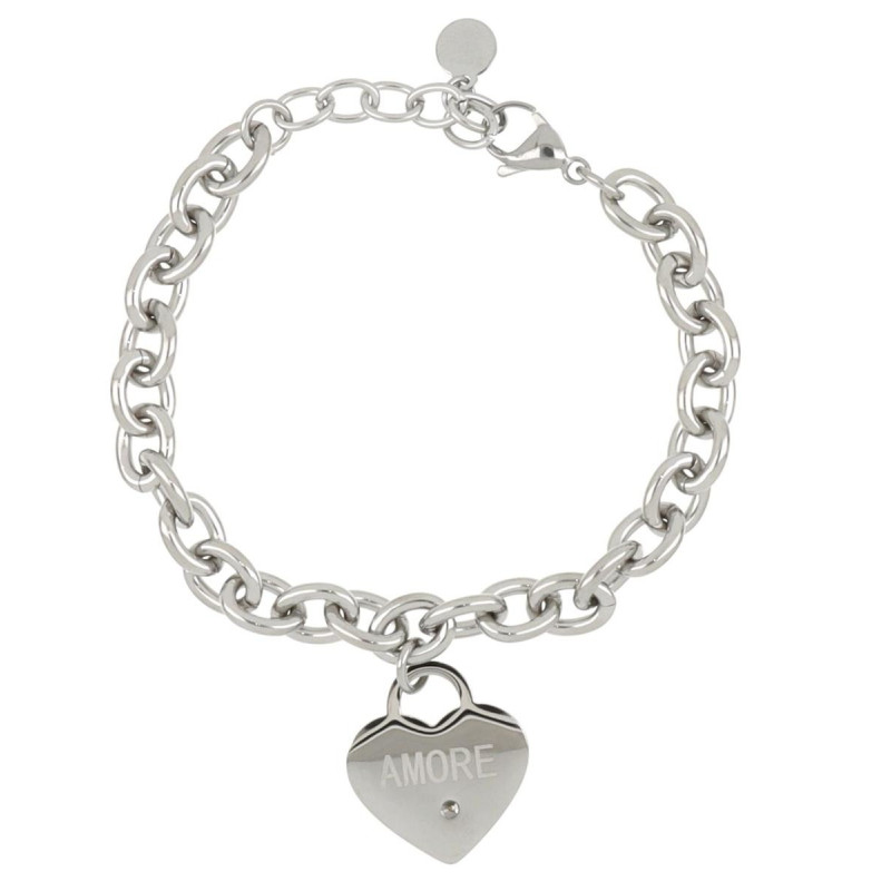 BRACCIALE NAIROBI IN ACCIAIO CUORE "AMORE"