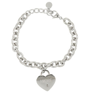 BRACCIALE NAIROBI IN ACCIAIO CUORE "AMORE"
