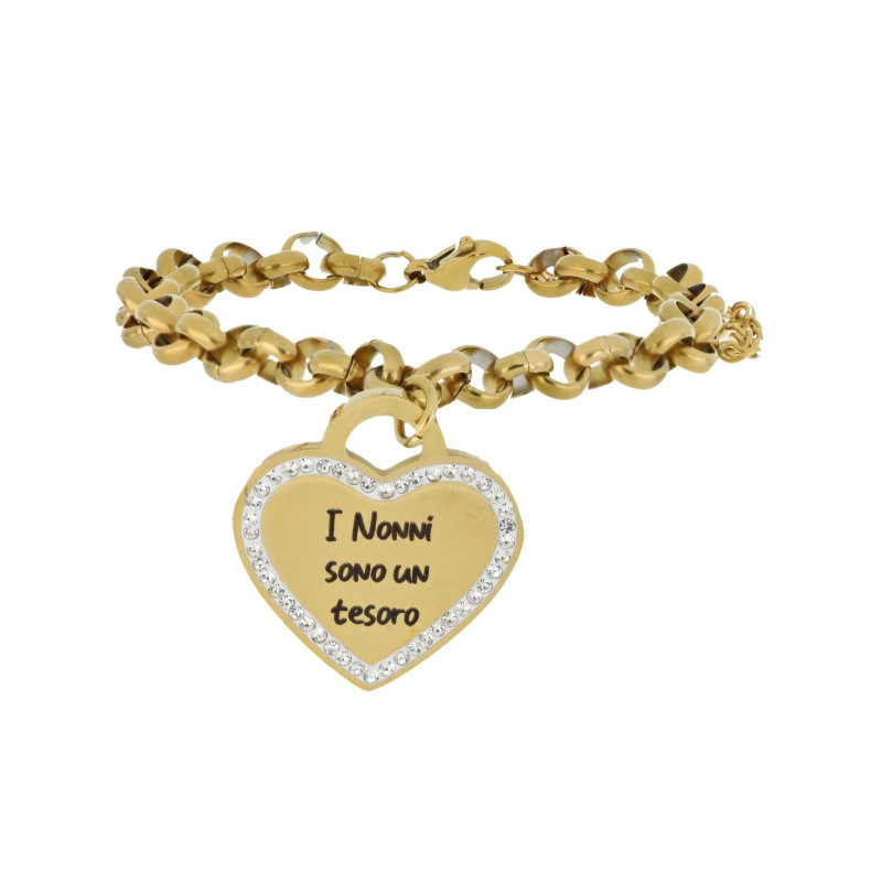 BRACCIALE "I NONNI SONO UN TESORO" MM 21 IN ACCIAIO