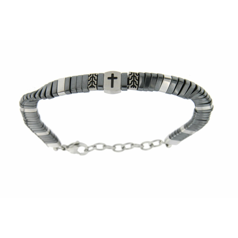 BRACCIALE UOMO IN ACCIAIO ED EMATITE