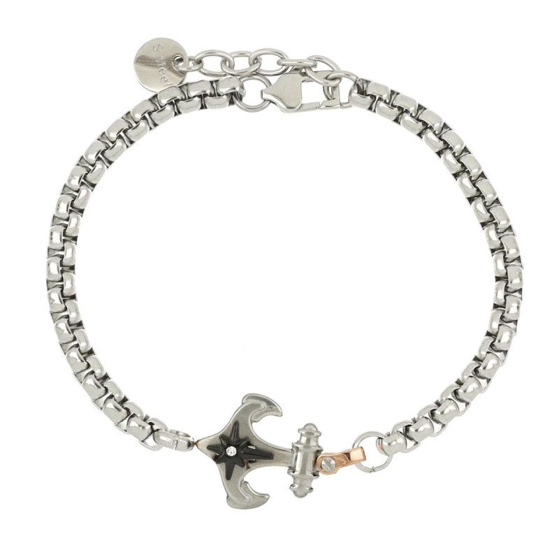 BRACCIALE UOMO IN ACCIAIO CM 18+3