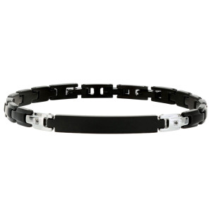 BRACCIALE CM 19 UOMO IN ACCIAIO E CERAMICA