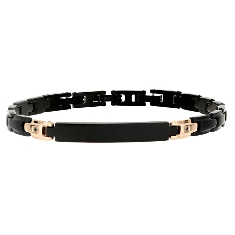 BRACCIALE CM 19 UOMO IN ACCIAIO E CERAMICA