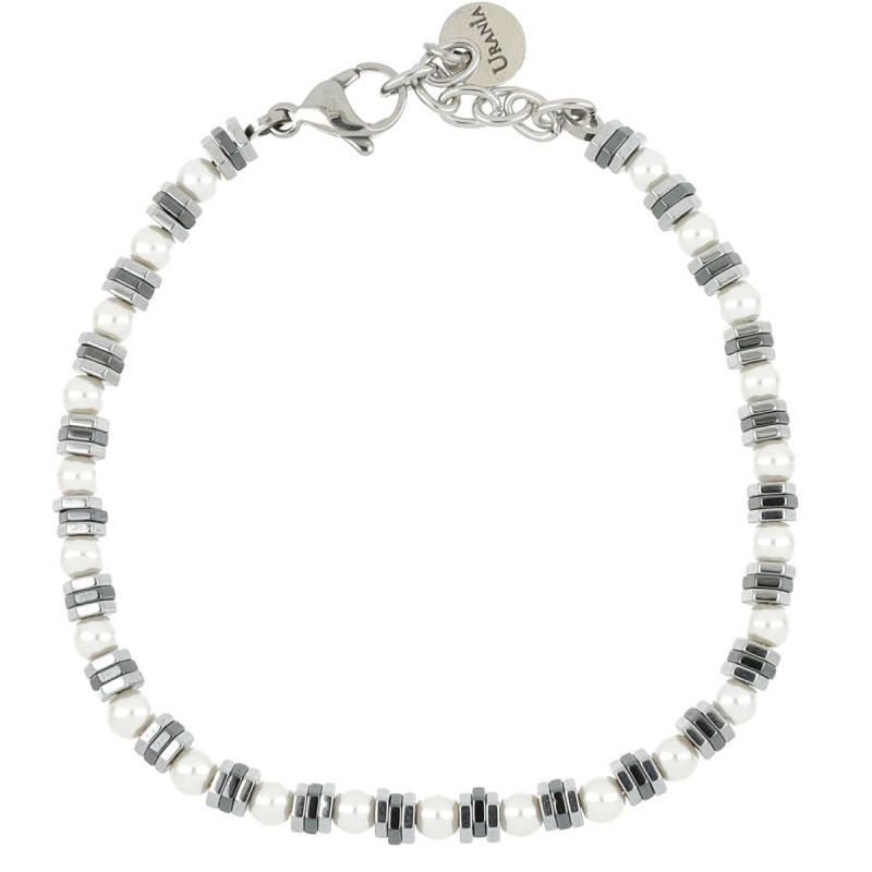 BRACCIALE UOMO IN PIETRA E ACCIAIO CM 18+3