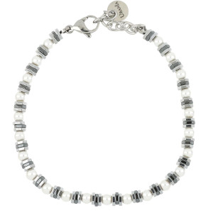 BRACCIALE UOMO IN PIETRA E ACCIAIO CM 18+3