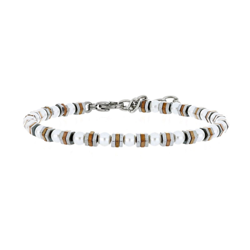 BRACCIALE CM 18+3 UOMO IN PIETRA E ACCIAIO