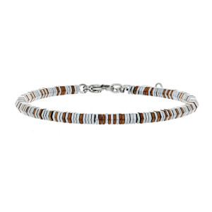 BRACCIALE CM 20+3 UOMO IN PIETRA E ACCIAIO