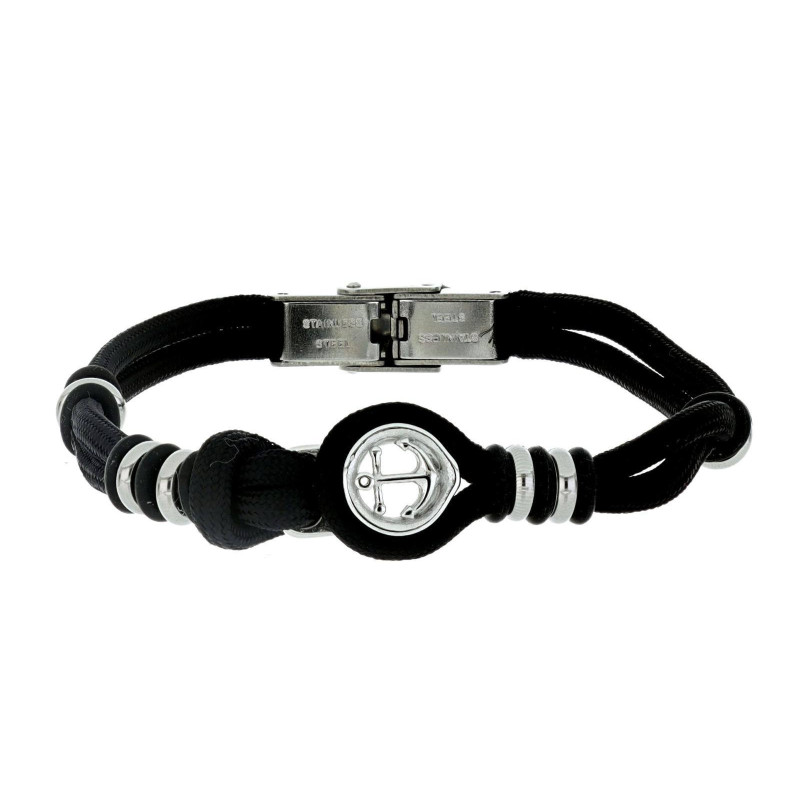 BRACCIALE CM 20 UOMO IN CORDA E ACCIAIO