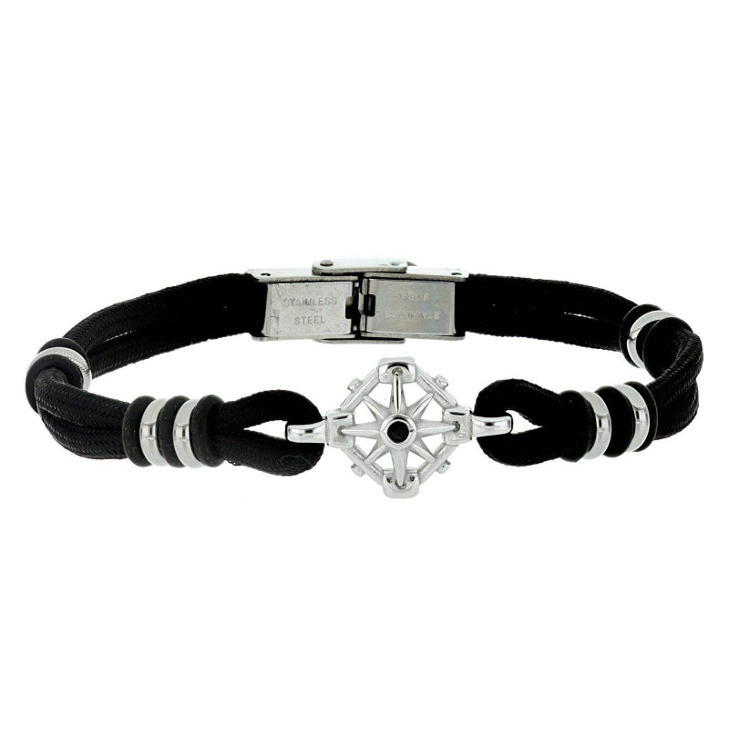 BRACCIALE CM 20 UOMO IN CORDA E ACCIAIO