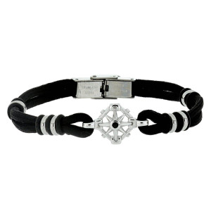 BRACCIALE CM 20 UOMO IN CORDA E ACCIAIO