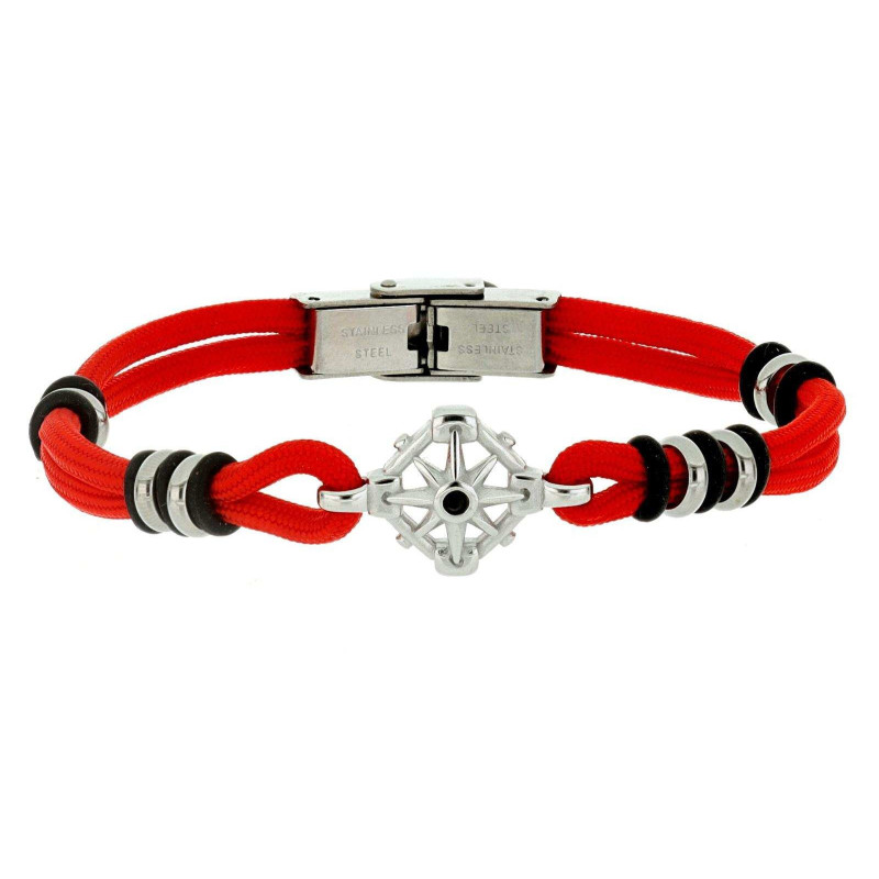 BRACCIALE CM 20 UOMO IN CORDA E ACCIAIO