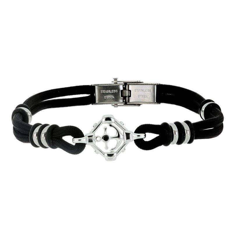BRACCIALE CM 20 UOMO IN CORDA E ACCIAIO