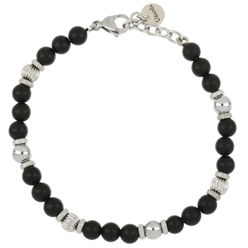 BRACCIALE UOMO IN PIETRA E ACCIAIO CM 18+3