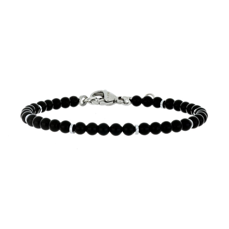 BRACCIALE UOMO IN PIETRA E ACCIAIO CM 18+3