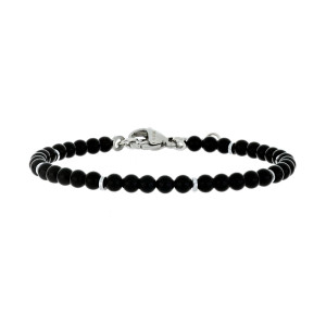 BRACCIALE UOMO IN PIETRA E ACCIAIO CM 18+3