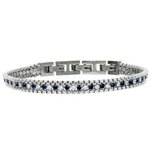 BRACCIALE TENNIS IN ACCIAIO CM 16+5