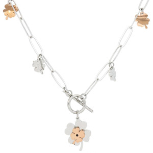COLLANA "IDEAL" QUADRIFOGLIO CM 50 IN ACCIAIO