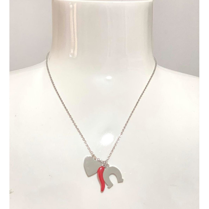 COLLANA IN ACCIAO CON CORNO