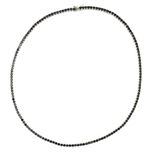 COLLANA TENNIS IN ARGENTO 925 CON ZIRCONI NERI