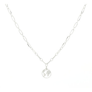 COLLANA AFRODITE CM 39+4 MONDO MM 14 IN ACCIAIO