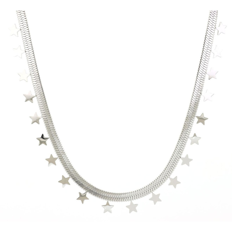 COLLANA AFRODITE 40+4 CON STELLE IN ACCIAIO