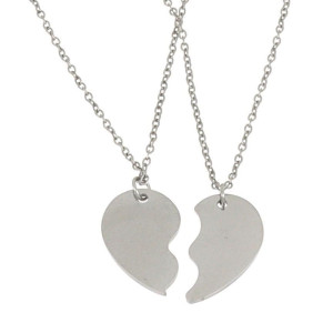 DOPPIA COLLANA AFRODITE IN ACCIAIO CUORE SPEZZATO