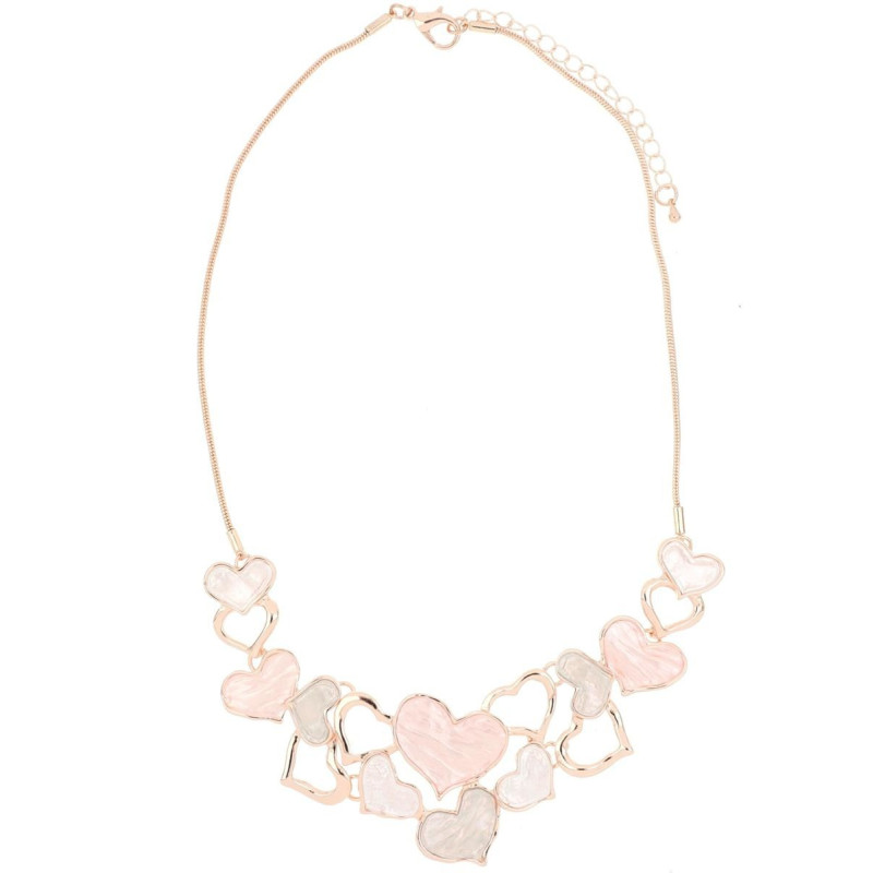 COLLANA ARMONIA CM 43+6 CON CUORI IN OTTONE