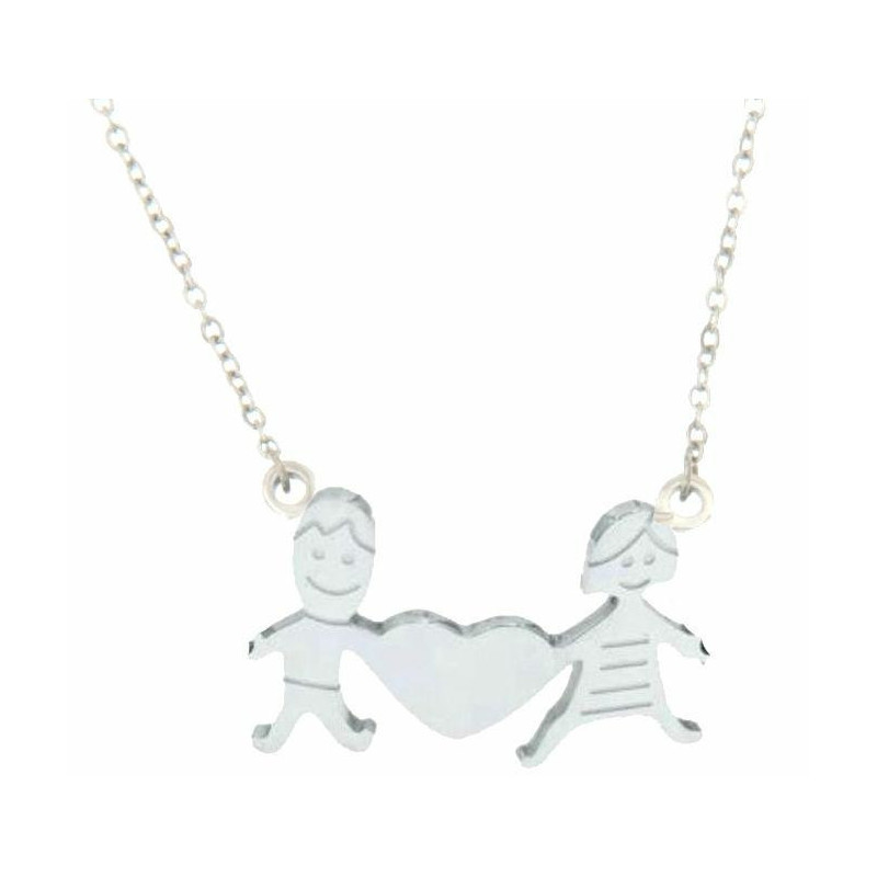 COLLANA FAMILY IN ACCIAIO PAPA' E MAMMA