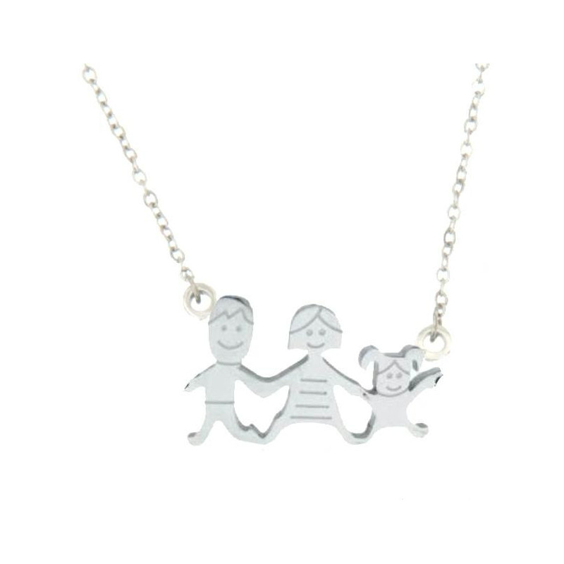 COLLANA FAMILY IN ACCIAIO PAPA', MAMMA E BIMBA