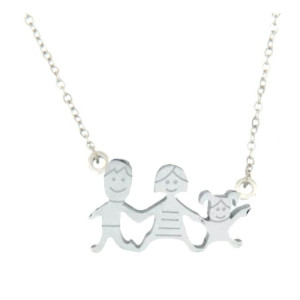 COLLANA FAMILY IN ACCIAIO PAPA', MAMMA E BIMBA