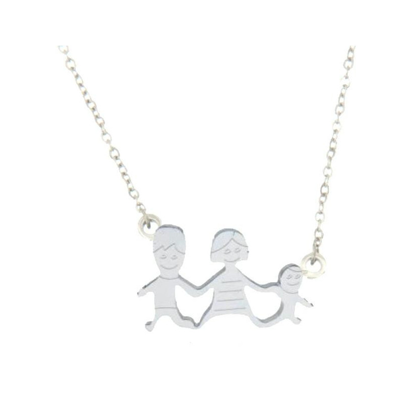 COLLANA FAMILY IN ACCIAIO PAPA', MAMMA E BIMBO