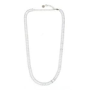 COLLANA KHLOE ZIRCONI BIANCO IN ACCIAIO CM 34+7 DI PROLUNGA