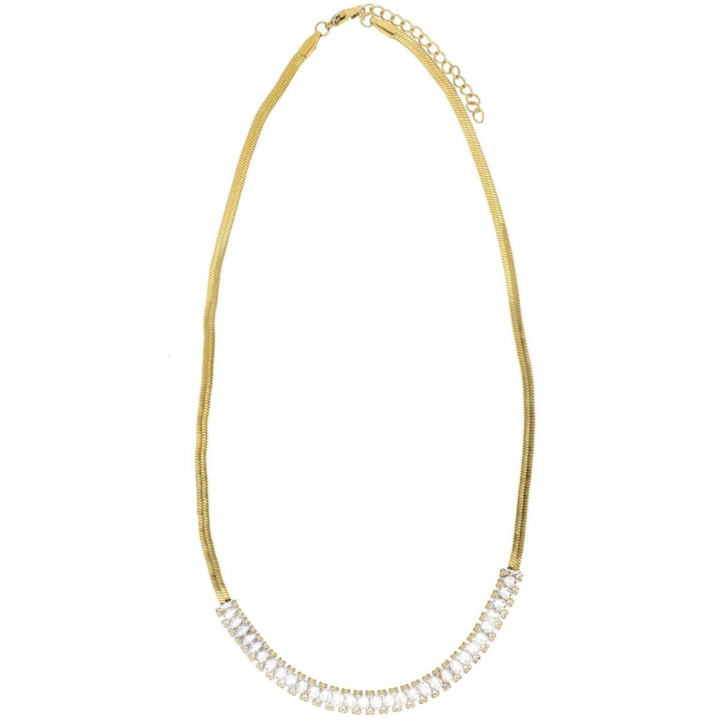 COLLANA KHLOE CON ZIRCONI IN ACCIAIO CM 42+5 DI PROLUNGA